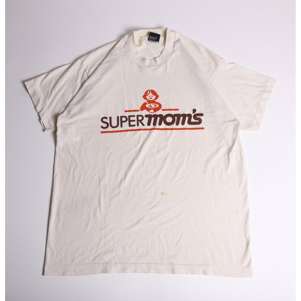 Vintage Screen Stars Best SuperMoms T-Shirt XL Cream Single Stitch Made in USA
